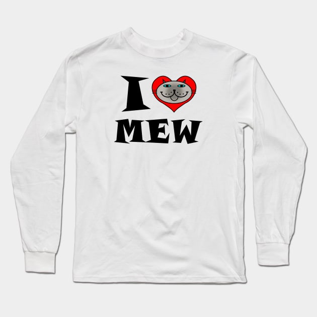 I Heart Cat - Blue Point Siamese Long Sleeve T-Shirt by RawSunArt